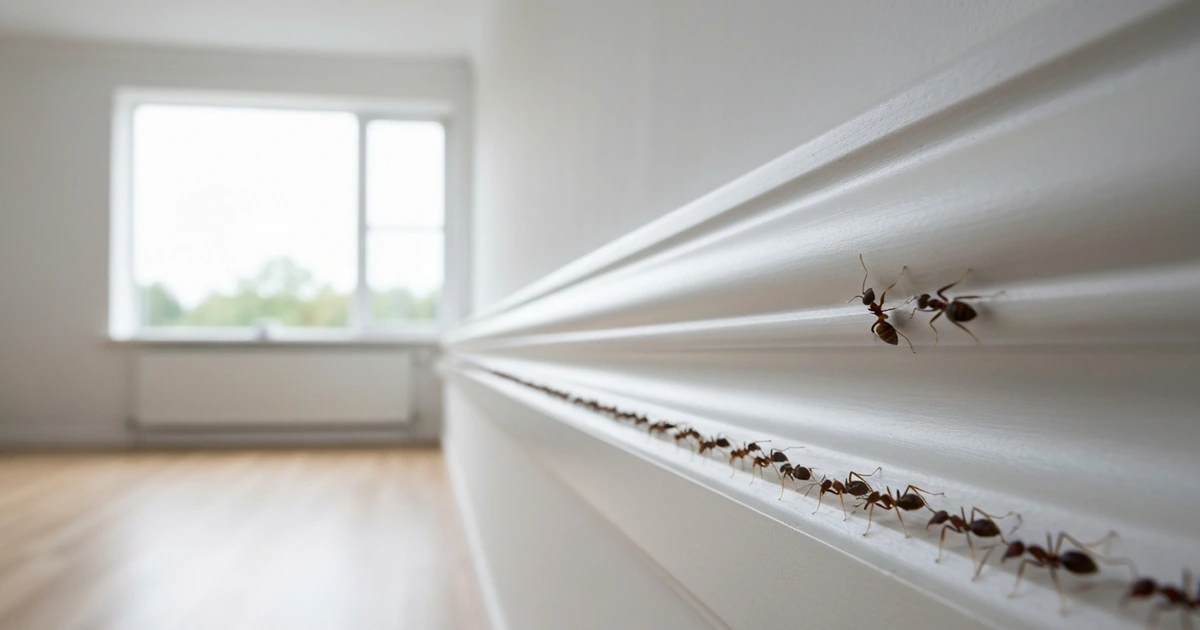 Ameisenstraße entlang Wohnzimmerwand – Ameisenbefall in der Wohnung erkennen