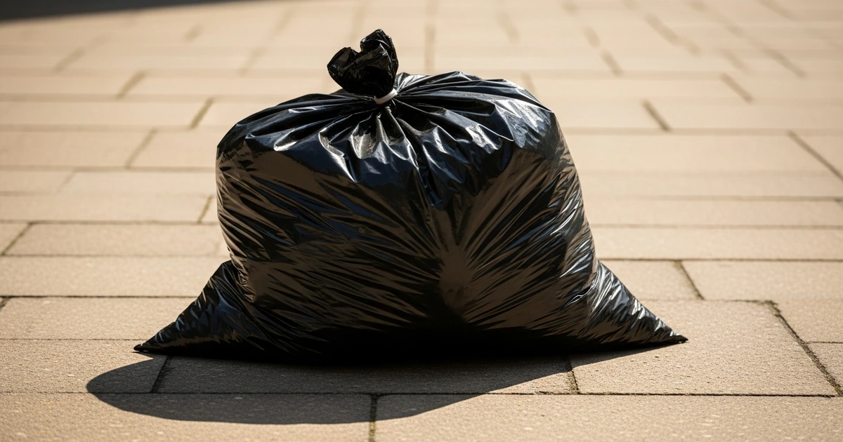 Schwarzer Plastikbeutel in der Sonne – Hitzebehandlung gegen Bettwanzen