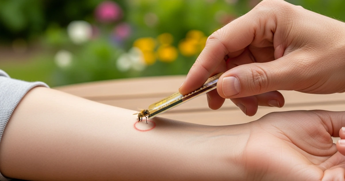 Bienenstich behandeln – Stachel mit Kreditkarte entfernen und Stichstelle kühlen