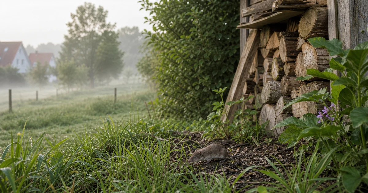 Bornavirus in Bayern – eine Spitzmaus an Gartenhaus und Holzstapel als mögliches Risikoumfeld