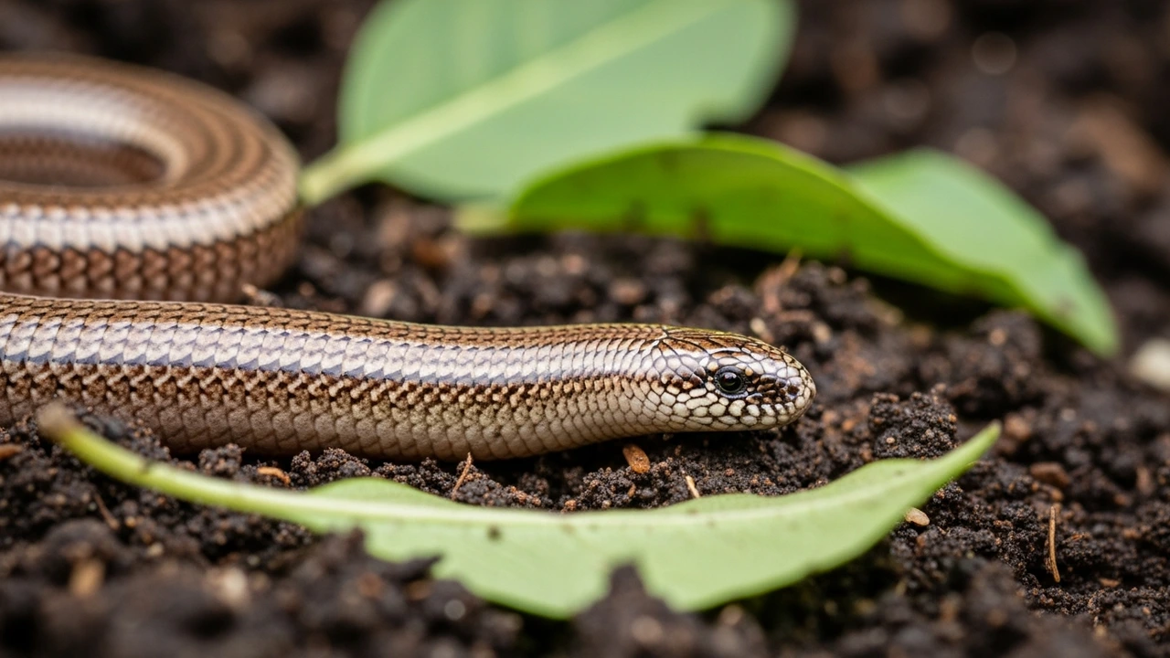 Blindschleiche auf dem Gartenboden – besonders geschützte beinlose Echse