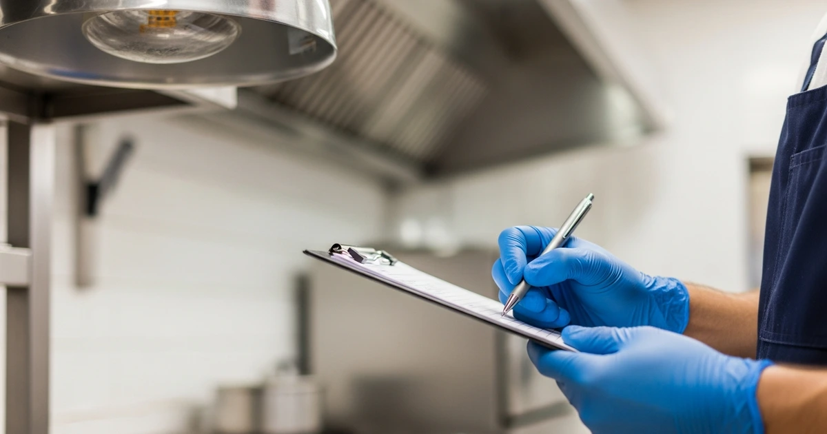 Schädlingsbekämpfer dokumentiert Befund auf Formular – Berichtspflicht Gastronomie