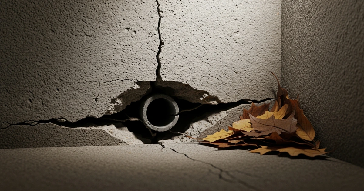 Maus im Herbst an Kellermauer – typische Einwanderung durch Risse und Spalten ab September
