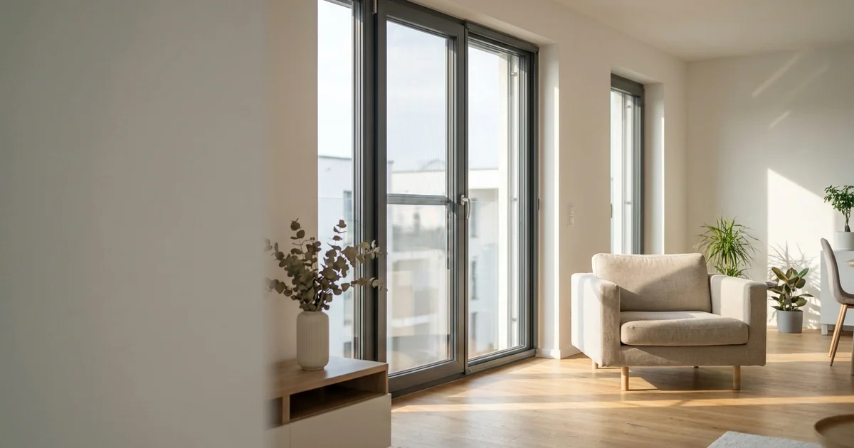 Mückennetz am Fenster ohne Bohren – Klemmrahmen in einer modernen Wohnung
