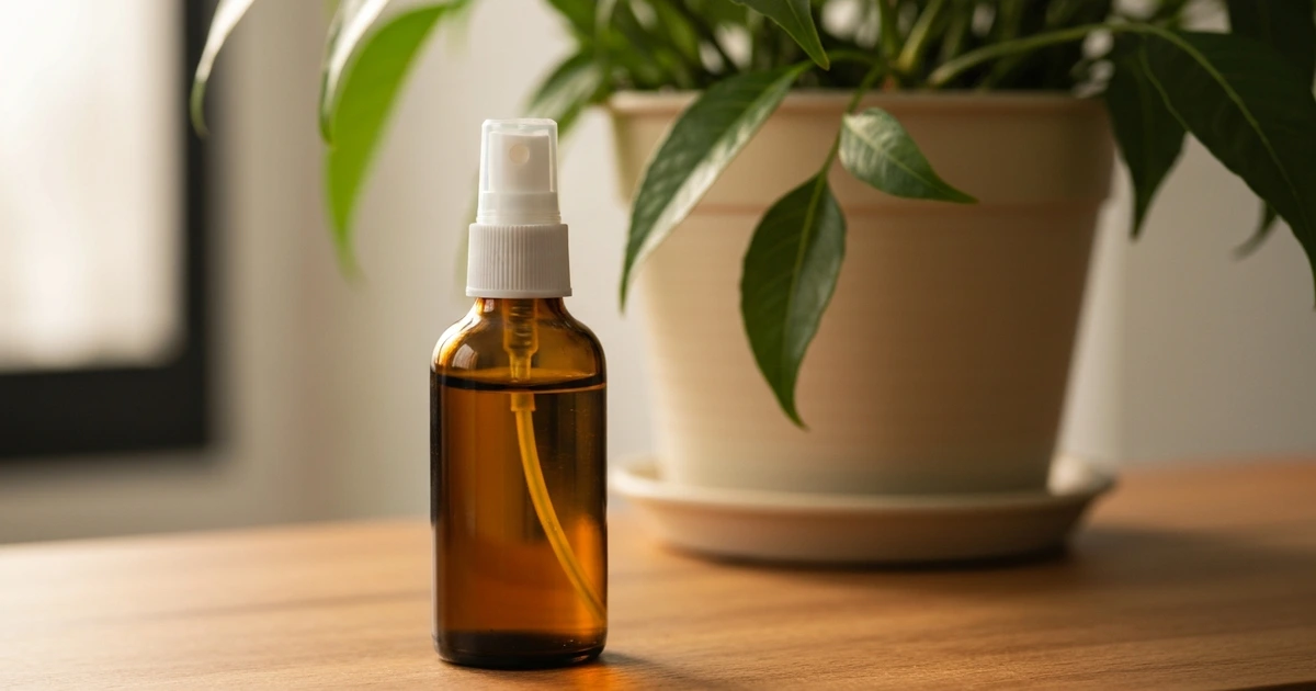 Neem-Öl-Emulsion auf befallenes Blatt auftragen – biologisches Hausmittel gegen Schildläuse