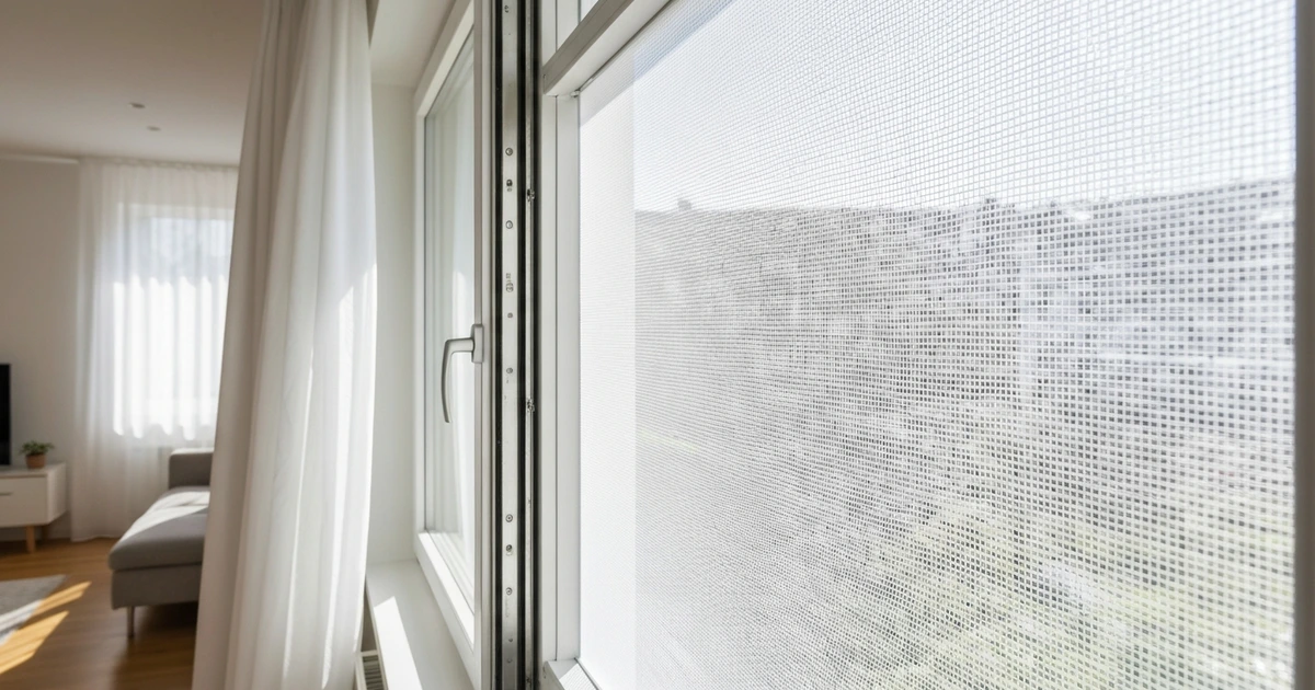 Dichtes Fliegengitter am Fenster – effektiver Schutz gegen Spinnen und Insekten in der Wohnung