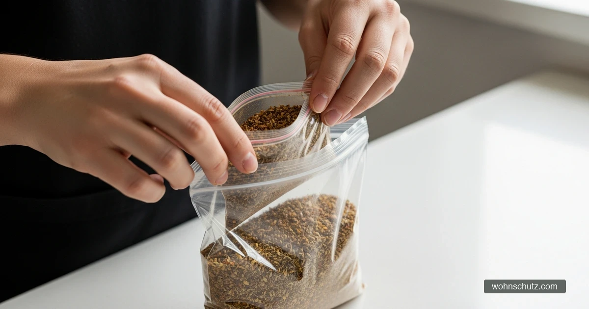Befallene Gewürze werden luftdicht verpackt und entsorgt