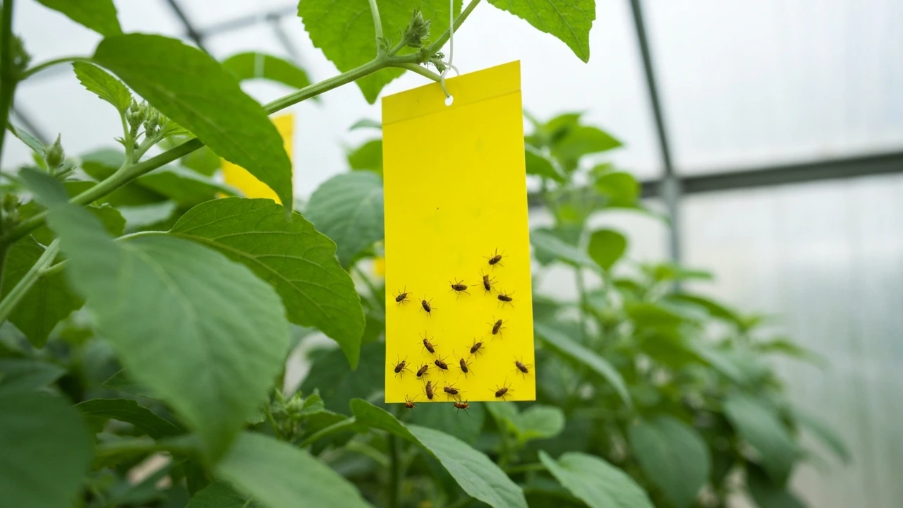 Gelbe Leimfalle gegen Thripse im Garten und Gewächshaus