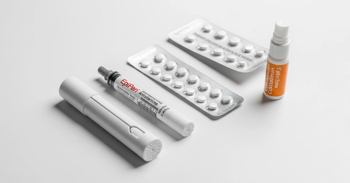 Notfallset bei Insektengiftallergie: Adrenalin-Autoinjektor, Antihistaminika und Kortison
