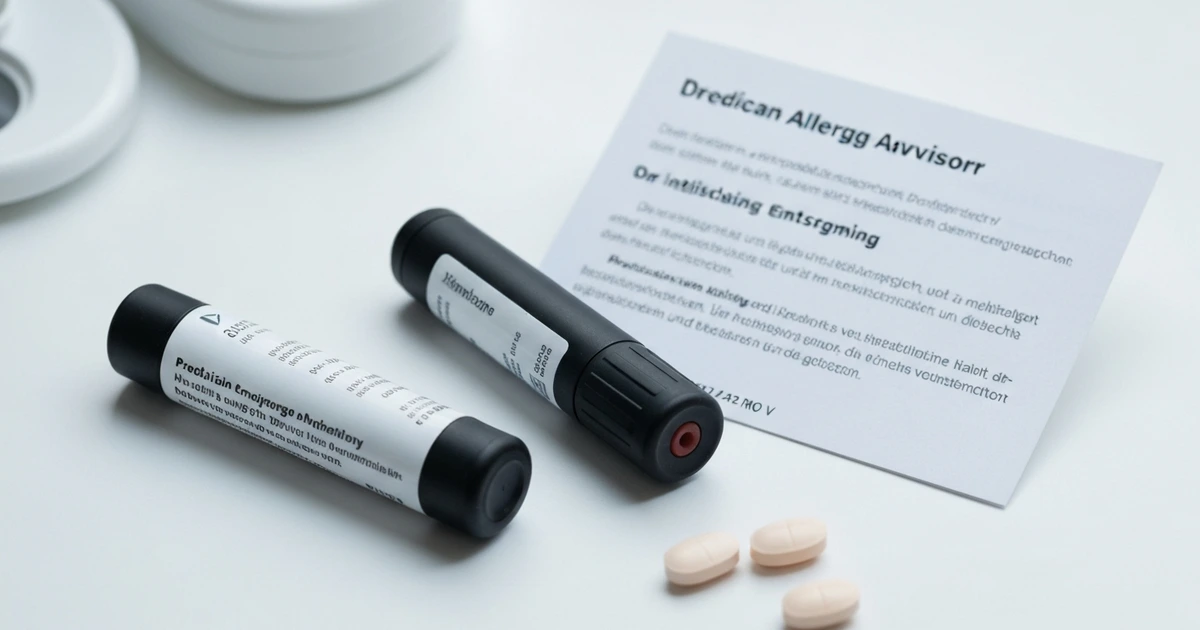 Notfallset bei Insektengiftallergie mit Adrenalin-Autoinjector (EpiPen) und Antihistaminika