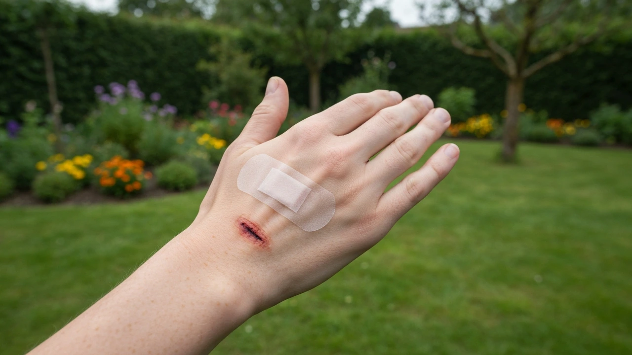 Erste Hilfe Wundversorgung im Garten – Reinigung und Pflaster
