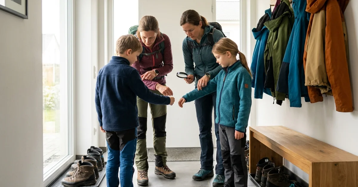Körperkontrolle auf Zecken nach dem Waldspaziergang – systematische Inspektion