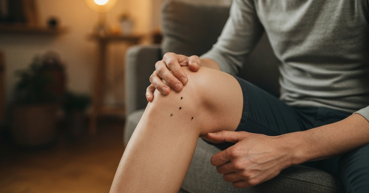 Körperkontrolle auf Zecken nach einem Waldspaziergang – Überprüfung typischer Körperstellen