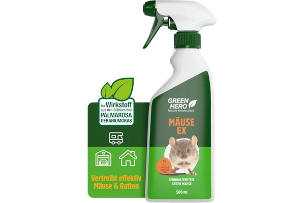 Green Hero Mäuse EX – Fernhaltemittel gegen Mäuse und Ratten, 500 ml